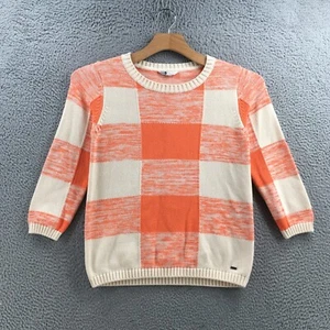 Volcom Sweater Womens M Multicolor Cotton Blend Checkered Long Sleeve Pullover - Picture 1 of 15