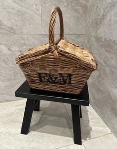 Fortnum & Mason Genuine Huntsman Wicker Hamper Basket Small - Picture 1 of 7