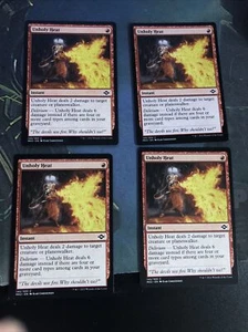 4x Unholy Heat, MTG Modern Horizons 2, NM/Never Played, Complete Set!! - Picture 1 of 2