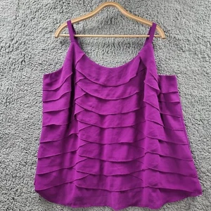 AUTOGRAPH Womens Top Plius Size 20 Purple Stretch Knit Sleeveless Layered - Picture 1 of 14
