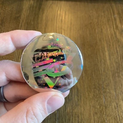 Vintage Disney Cast Member Captain EO Disneyland Holographic Button 1986 Rainbow - Image 1 of 2
