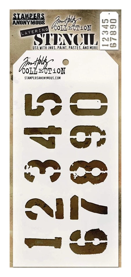 Tim Holtz Stamper Anonymous Layering Stencil Number Pattern Mixed Media Template - Image 1 of 1