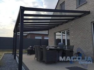 Terrassenüberdachung Alu 7 m breit 8 mm VSG Terrassendach SAMOA Carport Glas - Bild 1 von 5