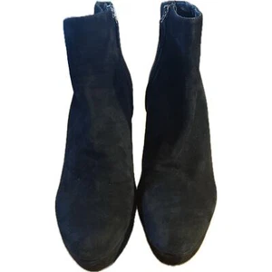 Prada Women's Black Suede Platform Ankle Boots Size 9.5 High Heel Stiletto - Picture 1 of 8