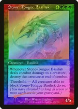 Stone-Tongue Basilisk FOIL Odyssey NM Green Rare MAGIC GATHERING CARD ABUGames