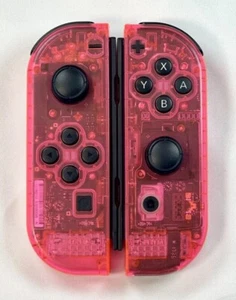 Never Drift Hall Effect Clear Pink Nintendo Switch JoyCons OEM Authentic - Picture 1 of 9