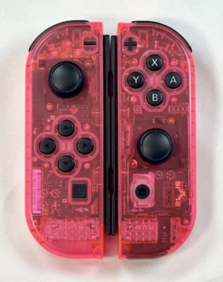Never Drift Hall Effect Clear Pink Nintendo Switch JoyCons OEM Authentic - Image 1 of 4