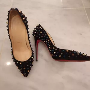 Christian Louboutin Pumps Heel Studs Suede Multicolor EU35/US5 Used - Picture 1 of 7