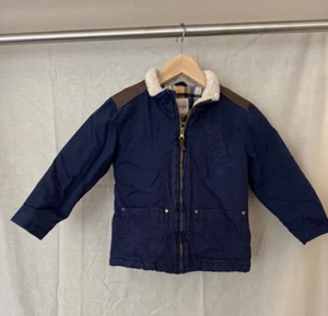 Cat & jack Boys Blue Jacket Coat Full Zipper Elbow Patchec Pockets Lined 5T - Picture 1 of 6