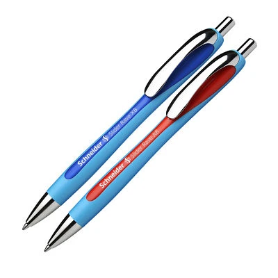 SCHNEIDER Kugelschreiber Kuli Slider Rave XB, 2er Set blau und rot
