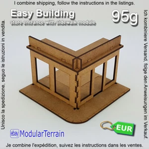 Easy Building Shop Entrance Sidewalk 28mm War Hammer 40k Infinity Bolt Action - Imagen 1 de 11