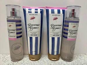 4 PC BATH & BODY WORKS BEACHFRONT BLANKET BODY SPRAY & BODY CREAM! SHIPS FREE!! - Picture 1 of 2