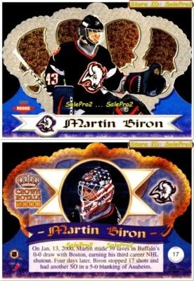 PACIFIC CROWN ROYALE 1999 MARTIN BIRON NHL RC BUFFALO SABRES MINT ROOKIE #17 - Image 1 of 4