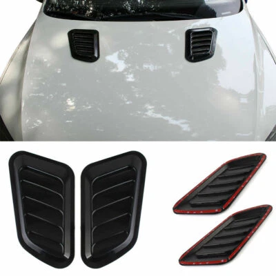 2pcs Car Hood Bonnet Vent Air Flow Intake Scoop Side Fender Decor Universal US - Image 1 of 4