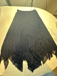 336. Chicos dunkelblau Maxirock Taschentuchsaum transparent Gr. 0 (US S) - Bild 1 von 6