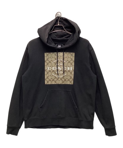 COACH Signature Pullover Felpa con Cappuccio Taglia:S Nero Uomo C8774