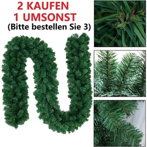 Buschig Weihnachtsgirlande Tannengirlande künstliche außen Innen Deko Girlande - Bild 1 von 13