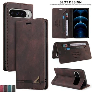 Leather Card Slot RFID-Blocking Wallet Case For Google Pixel 9 Pro Xl 8 Pro 7A 6 - Picture 1 of 16