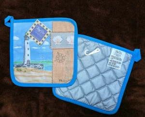 Lighthouse Potholder Set Lighthouse Collage Pattern Kay Dee Designs NWT - Picture 1 of 1