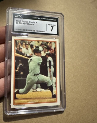 Mickey Mantle CGC 7 Circle K Vintage New York Yankees Baseball Card 1985 NYC MLB - Image 1 of 4