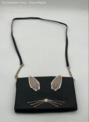 Bolso Bandolera Kate Spade Mujer Negro Cara de Gato Bolsillos Internos Correa Desmontable Foto 1 de 4