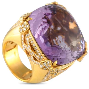 Anillo Pasquale Bruni de oro amarillo de 18 quilates con diamantes y amatista de 2,64 quilates PB0... - Imagen 1 de 4