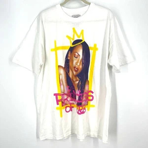 Aaliyah Princess Of R&B Portrait T-Shirt White Women's Size XL NWOT - Picture 1 of 5