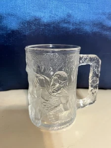 Vintage Batman Forever McDonalds 1995 Robin Embossed Glass Mug DC Comics - Picture 1 of 4