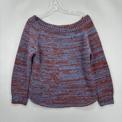 Rachel Comey Sweater Women Medium Blue Brown Alpaca Blend Knit Zip Back Pullover - Image 1 of 4