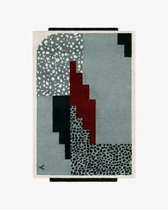 Handmade Modern Hand Tufted Rug Handmade Blue and Multicolour Rug - Picture 1 of 5