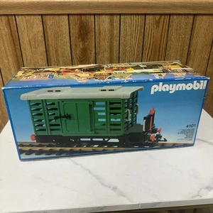 Playmobil 4101 Coche Tren Ganado Verde Escala G Buen Estado con Bonita Caja! 1985 - Imagen 1 de 14