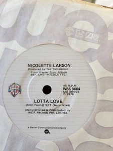 Nicolette Larson "Lotta Love" 1978 WARNER BROS Oz 7" 45rpm - Picture 1 of 2