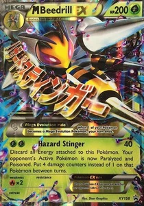 Pokemon - Mega Beedrill EX (XY158) XY Black Star Promo - Holo JUMBO OVERSIZE - Imagen 1 de 1