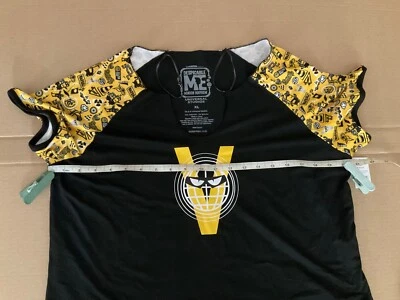 Camisa Top Despicable Me Villain-Con Minion Negra Recortada Cuello en V Mangas Cortas XL Foto 1 de 4