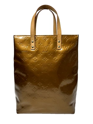 Bolso de mano para mujer Louis Vuitton con monograma Vernis Reade MM M91143 bronce Foto 1 de 4
