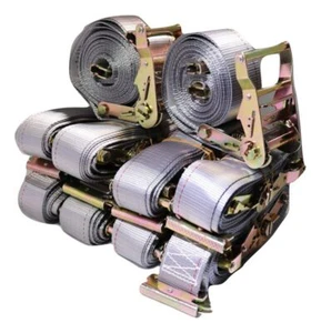 Qty (10) - 2"x 16 FT LOGISTIC RATCHET STRAPS W/SPRING E - Picture 1 of 6