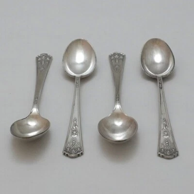 CUBIERTOS DE SERVICIO PLATEADOS ROYAL YORK Design JAMES DIXON & SONS cuatro cucharaditas Foto 1 de 4