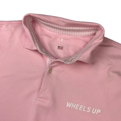 Wheel Up Fairway & Greene Men's Tour Performance S/S Polo Shirt Pink • USA • 2XL - Image 1 of 4