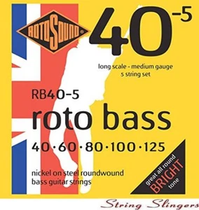 Rotosound RB40-5-F 'Rotobass' Nickel Roundwound 5-String Bass strings 40-125 - Picture 1 of 1