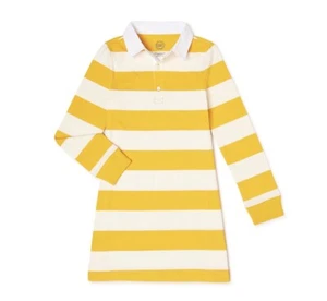Wonder Nation Girls M (7-8) Rugby Dress with Long Sleeves • Septre Gold - Picture 1 of 4