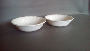 Corelle by Corning Set of 2ea Fruit Bowls, Beige w/ Swirls, Made in U.S.A. - Picture 1 of 3