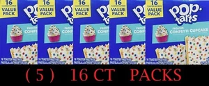 Kellogg's Pop Tarts FROSTED CONFETTI CUPCAKE Toaster Pastries 16 Ct 27 oz 5 PACK - Picture 1 of 4