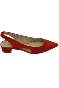 Sole Society Suede Sling-Back Pumps Manalynn Bright Red - Picture 1 of 5