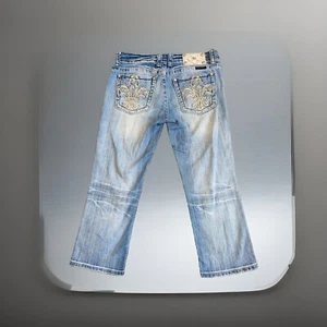 Miss Me Damen Capri Denim Jeans Größe 29 Stil JY511OP Strass bestickt - Bild 1 von 11