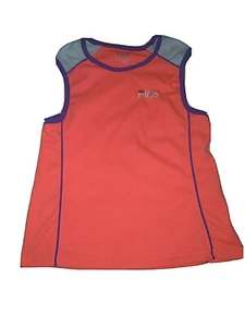 Fila Girls Top Shirt Size M(10/12) orange/pink neon sleeveless active wear shirt - Picture 1 of 7