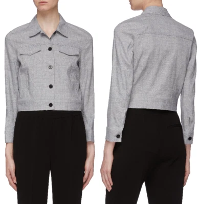 NWT $395 Theory Lightweight Linen Blend Cropped Jacket - Image 1 of 4