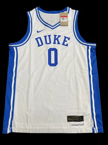 Nike Duke Blue Devils Tatum #0 White Elite Basketball Jersey Men’s Size Large Cover