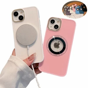 For iPhone 15 Pro Max 14 13 Case Magnetic Mag Safe Logo View Frosted Phone Cover - Photo 1 sur 15