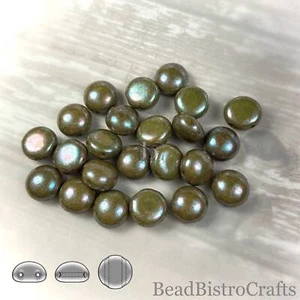 2-hole CANDY™ Cabochon Beads - 24 or 48pcs 8mm Czech 2-hole Preciosa cabochons - Picture 1 of 9