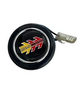 MOMO CORSE COMPETITION YELLOW RED UNIVERSAL STEERING WHEEL HORN BUTTON - Picture 1 of 2